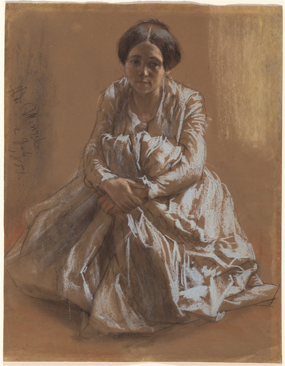 De Zus van de Kunstenaar Emilie door Adolph Menzel