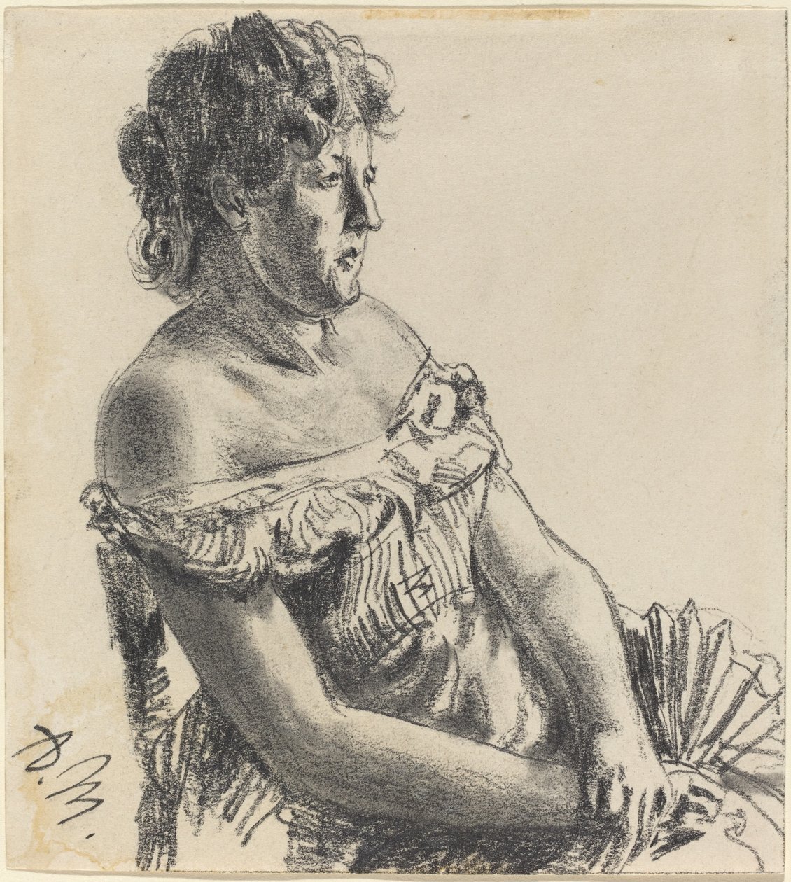 Vrouw in Hofjurk door Adolph Menzel