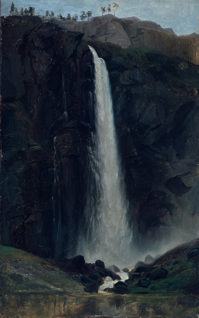 Feigum waterval (schilderij) door Adolph Tidemand