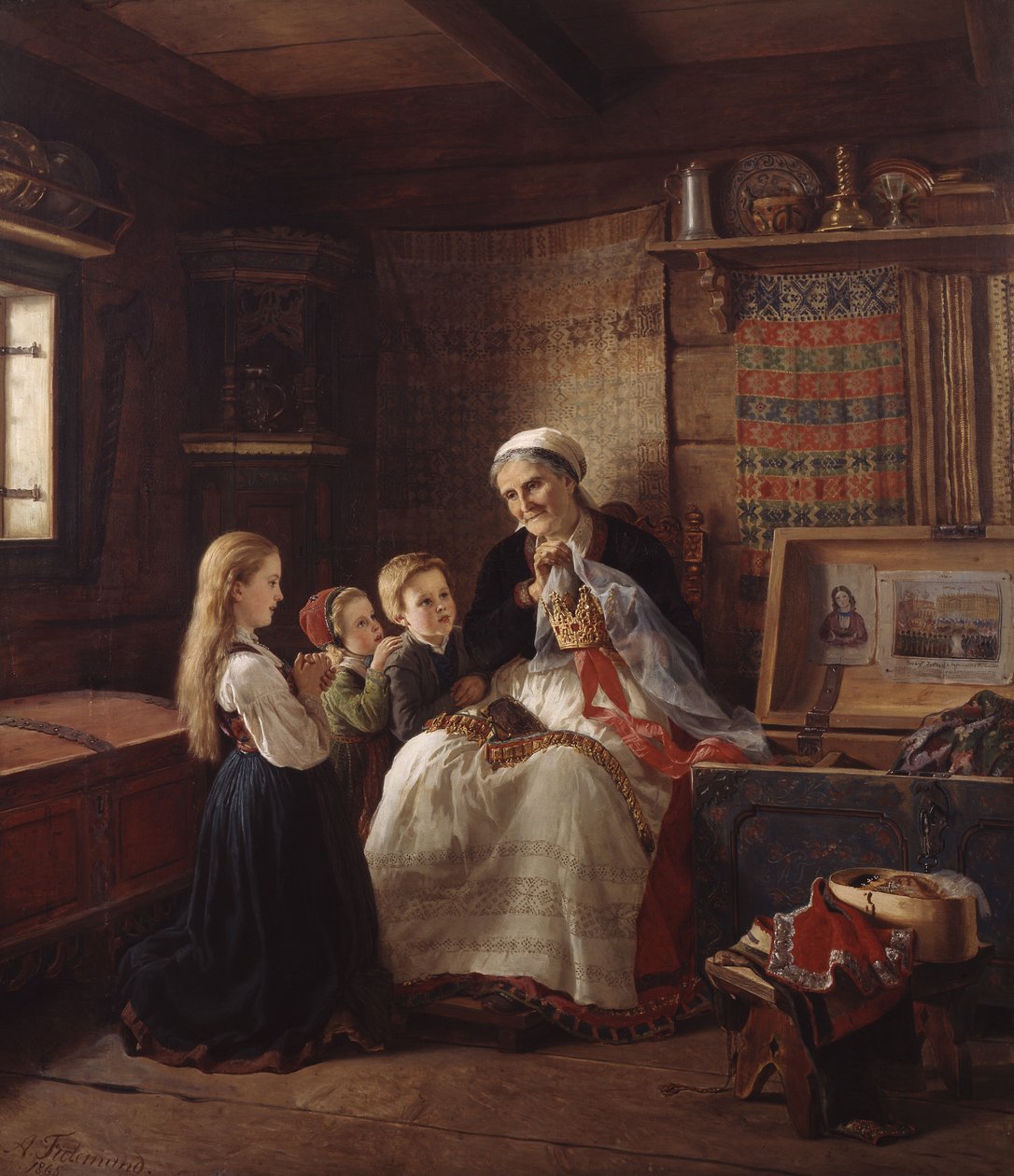 Grootmoeders bruidskroon door Adolph Tidemand