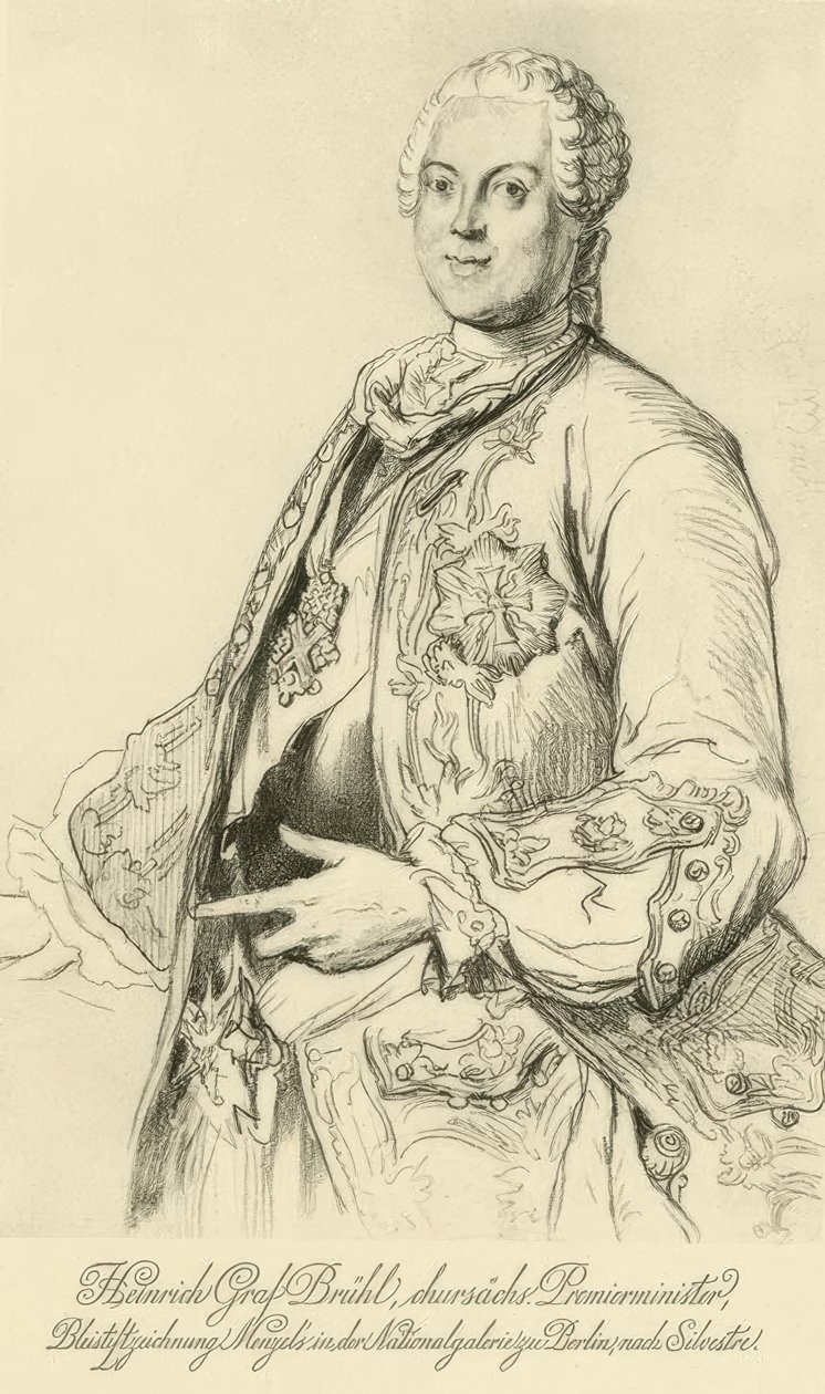 Heinrich von Brühl door Adolph Menzel