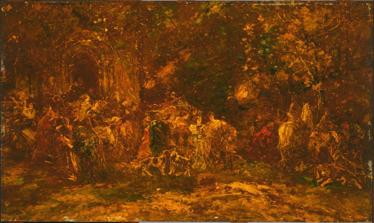 Bosaanbidding door Adolphe Joseph Thomas Monticelli
