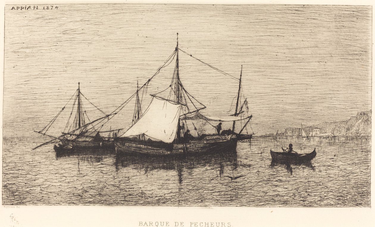 Vissersboot door Adolphe Appian