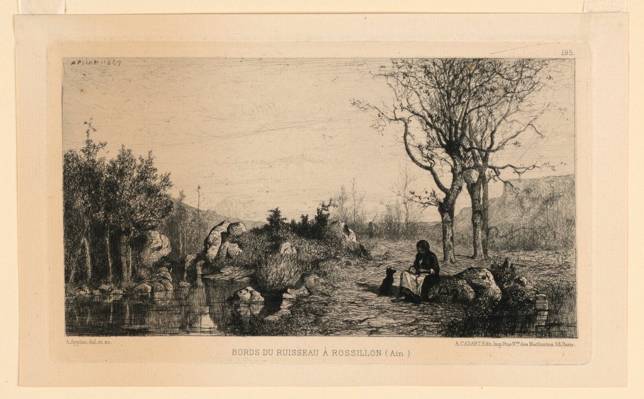 Oevers van de Beek bij Rossillon door Adolphe Appian