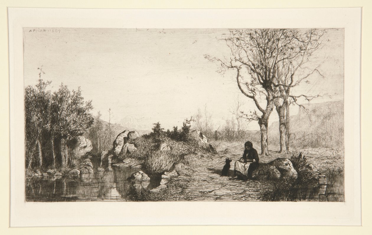 Bords du ruisseau à Rossilon (Ain) door Adolphe Appian
