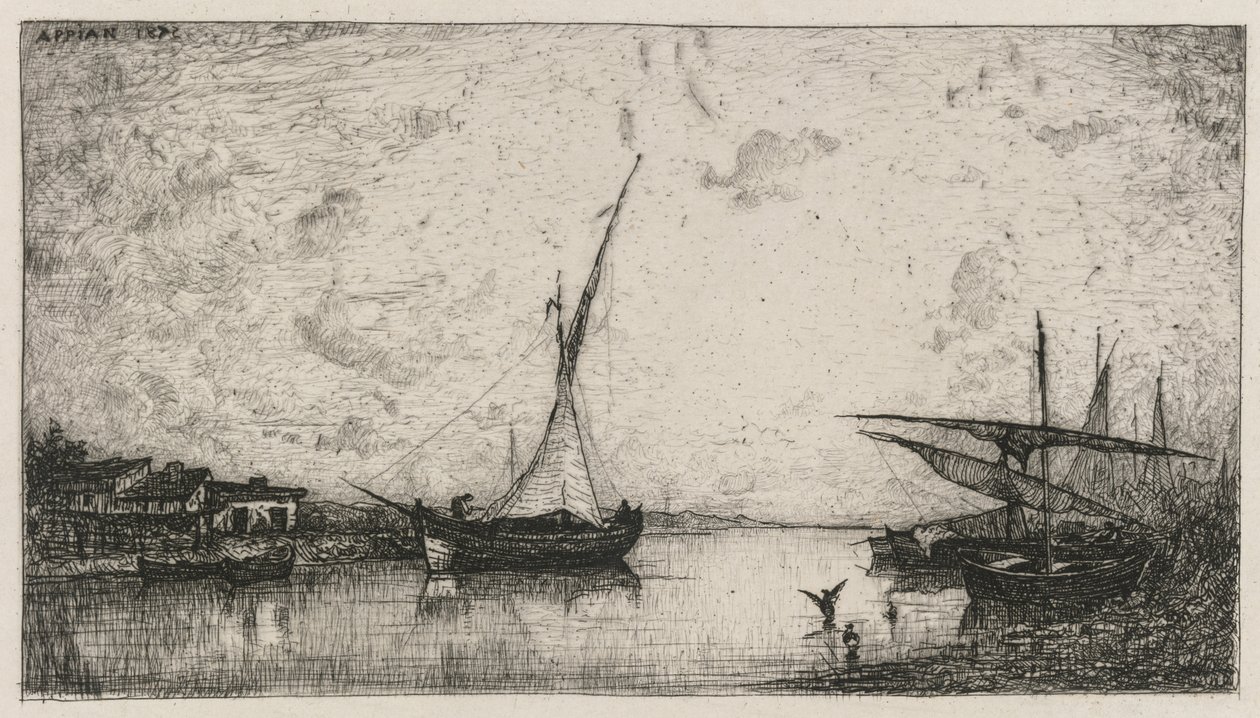 Kanaal bij Martigues, 1872 door Adolphe Appian