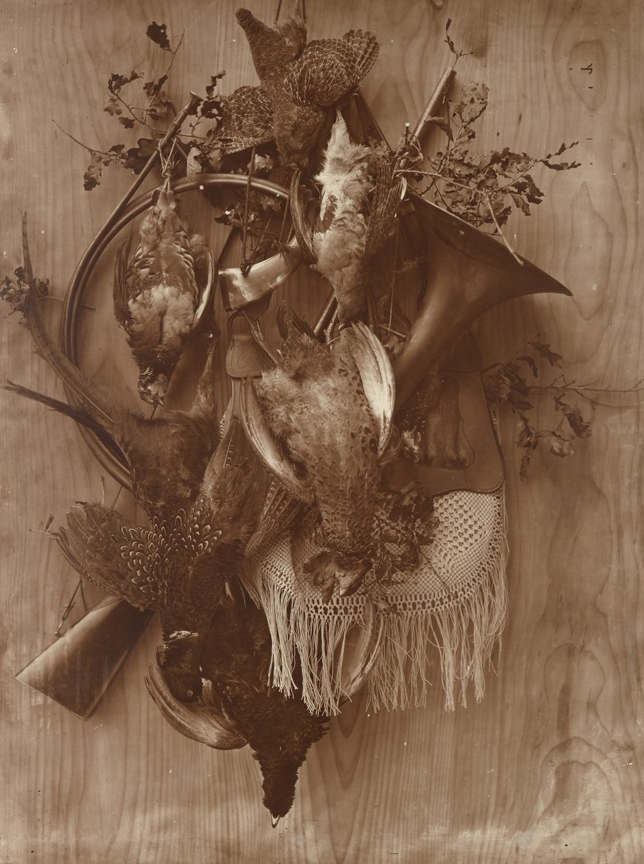 Fazant en Korhoen, ca. 1865 door Adolphe Braun