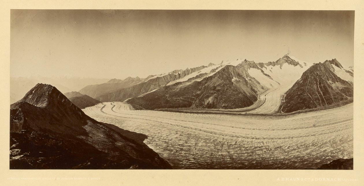 [Besneeuwde bergpas]. door Adolphe Braun