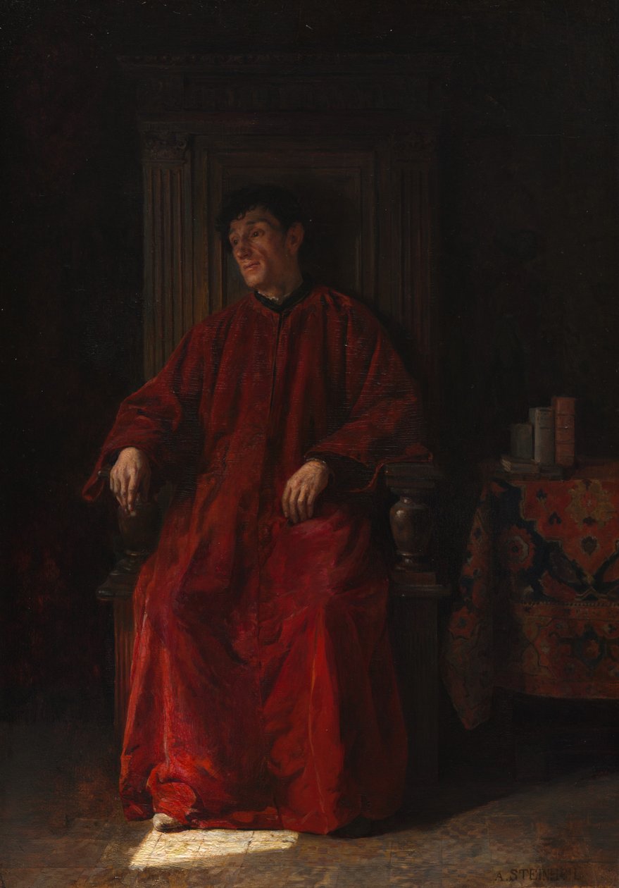 Rechter in rode mantel door Adolphe Charles Edouard Steinheil