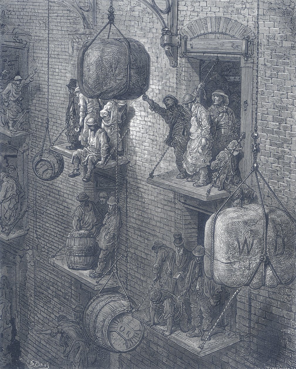 Opslag in de Stad, 1872 door Adolphe Francois Pannemaker