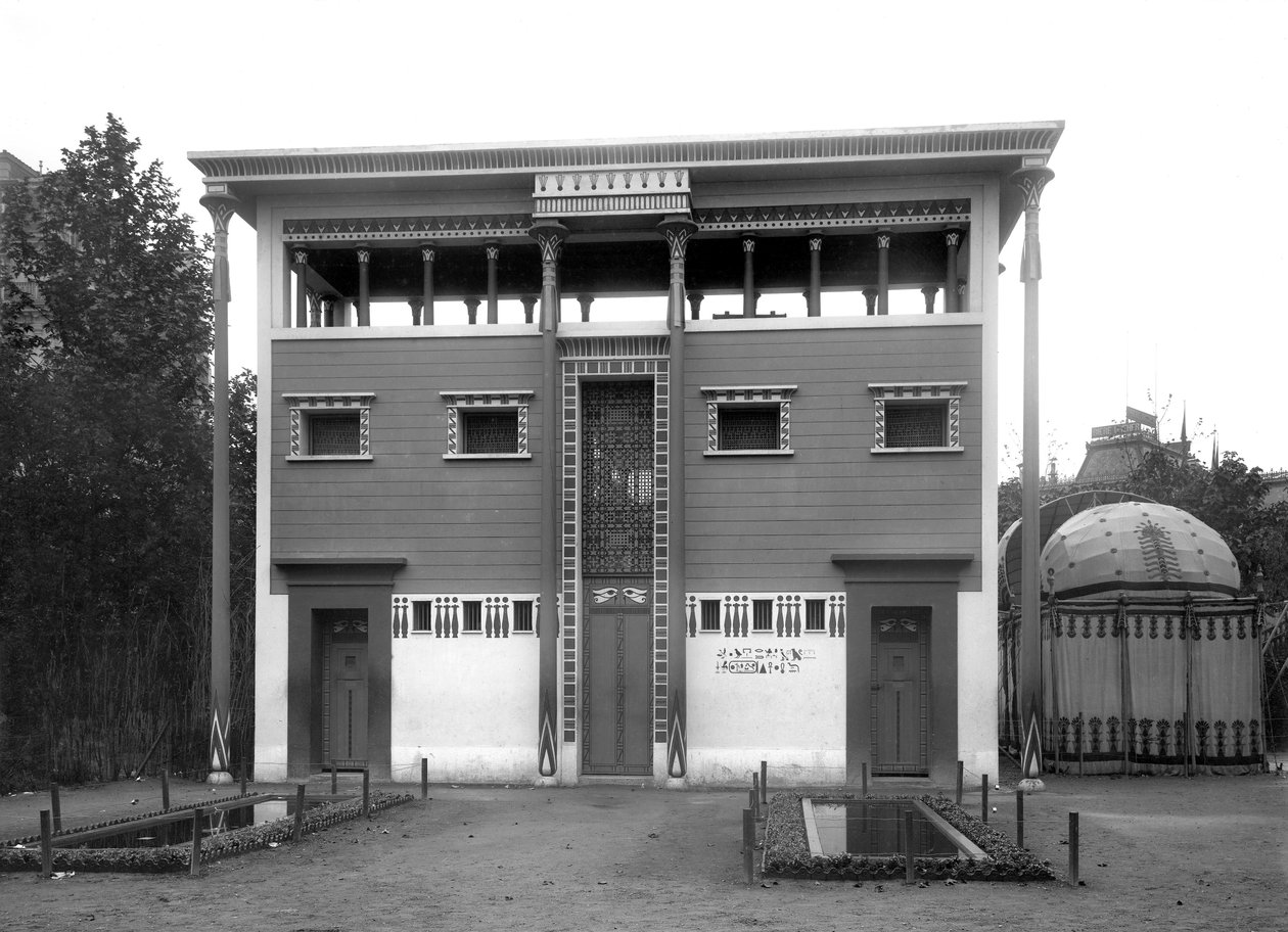 Egyptisch Huis, Universele Tentoonstelling, Parijs, 1889 door Adolphe Giraudon
