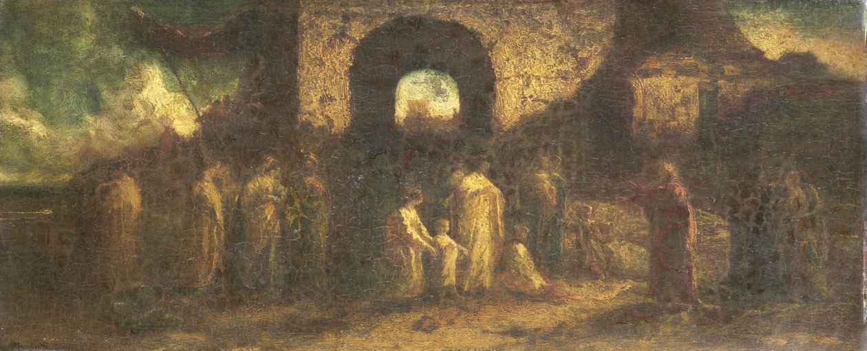 Christus zegent de kinderen door Adolphe Joseph Thomas Monticelli