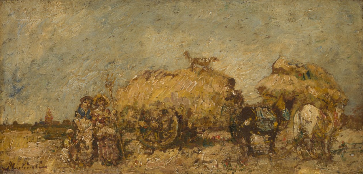 Het Hooiveld, c. 1870 door Adolphe Joseph Thomas Monticelli