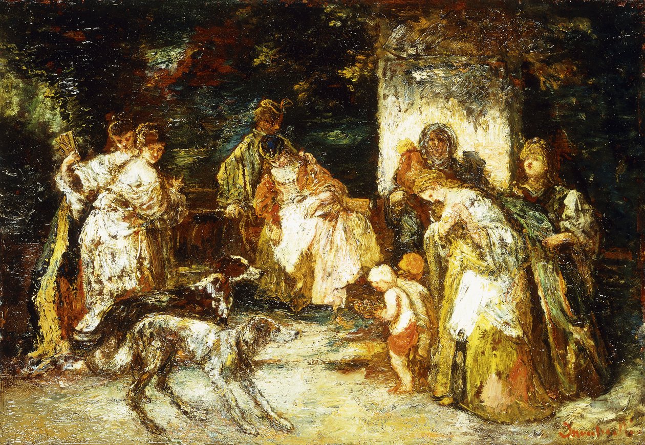 Het offer door Adolphe Joseph Thomas Monticelli