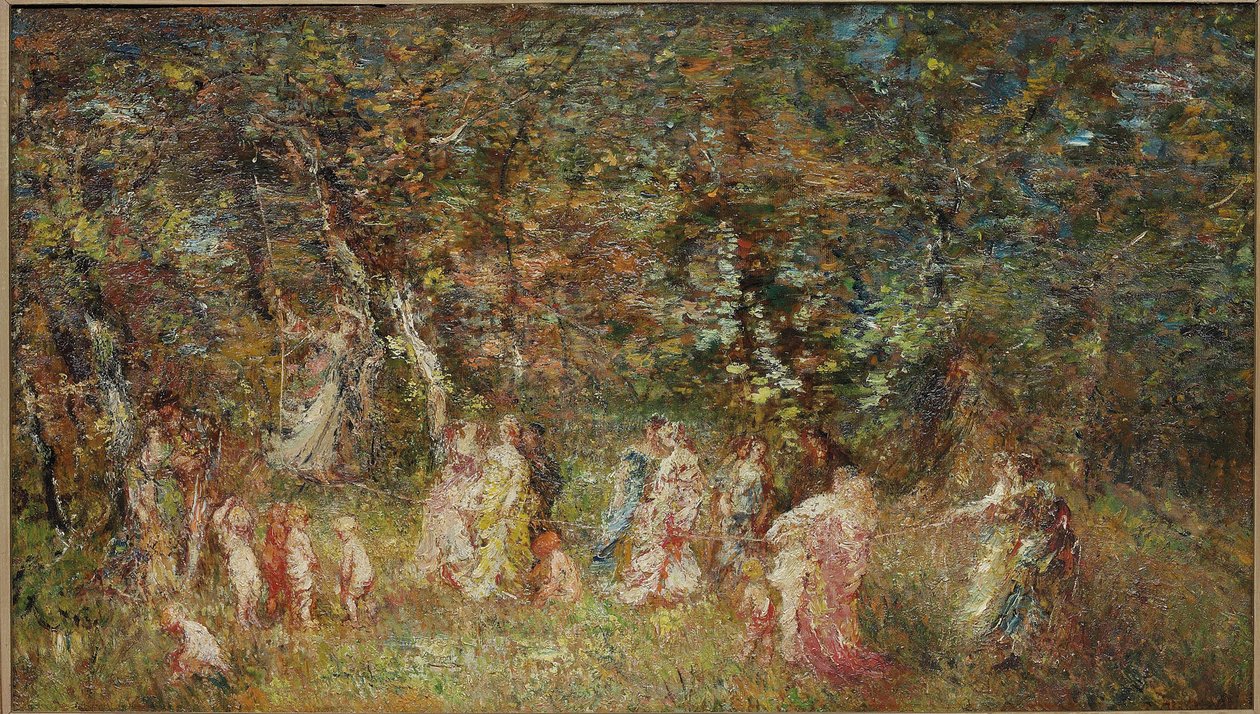 De Schommel door Adolphe Joseph Thomas Monticelli