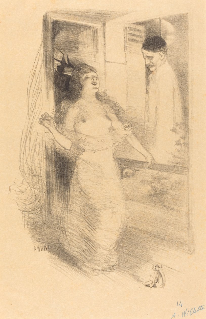 Hangende clown (Pierrôt pendu) door Adolphe Leon Willette