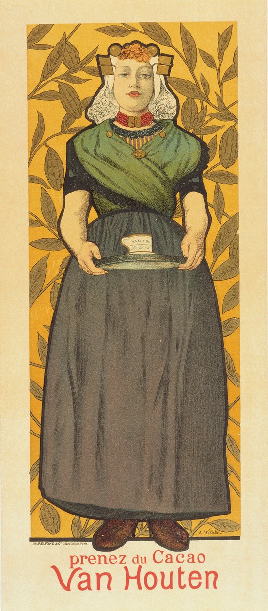 Prenez du Cacao Van Houten door Adolphe Leon Willette