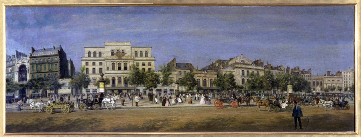 Parijs, de Boulevard du Temple door Adolphe Martial Potemont