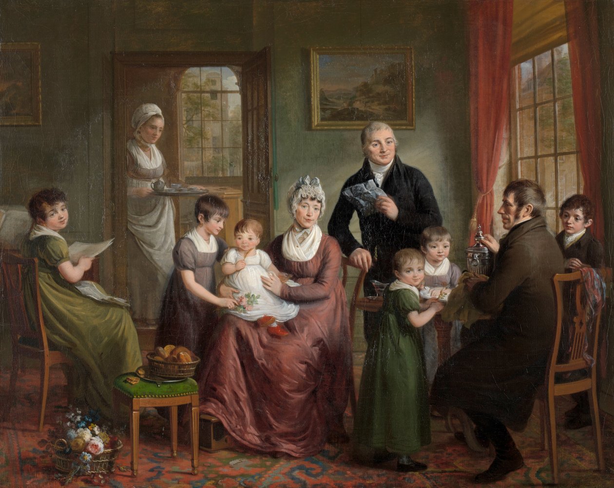 De familie van Adriaan Bonebakker met Dirk L. Bennewitz door Adriaan de Lelie