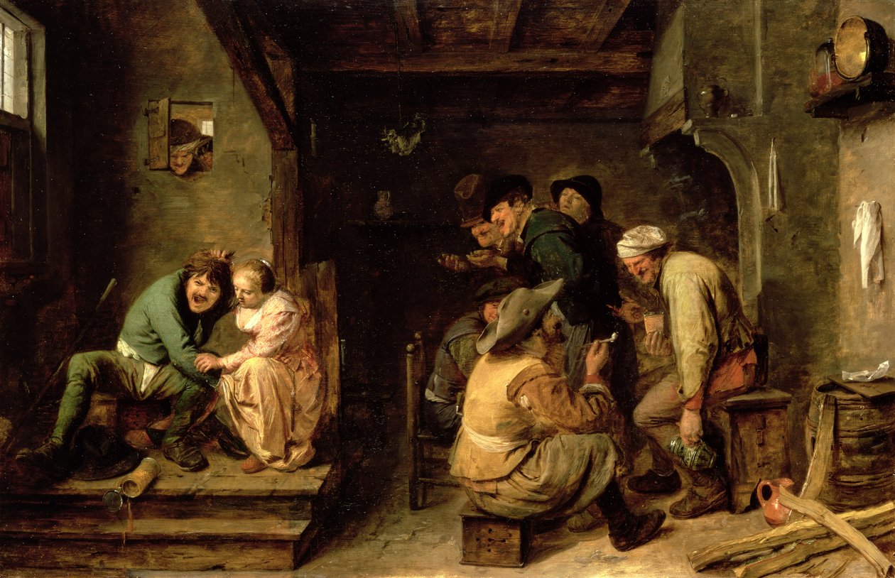 Taveernescène, c.1635 door Adriaen Brouwer