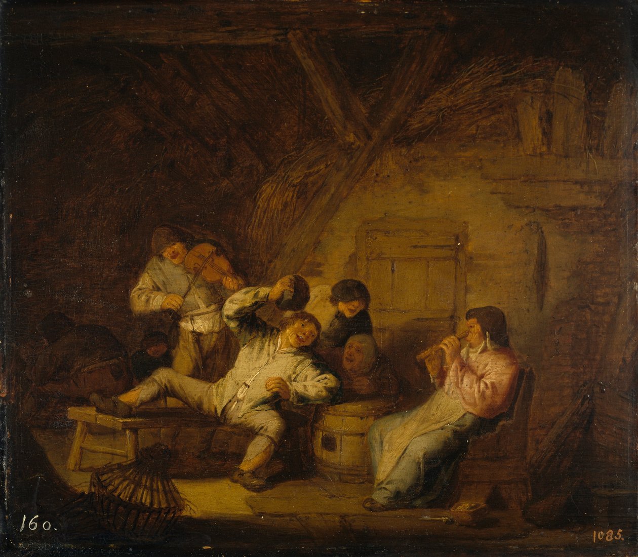 Plattelandsconcert met Fluit en Viool door Adriaen Jansz. van Ostade