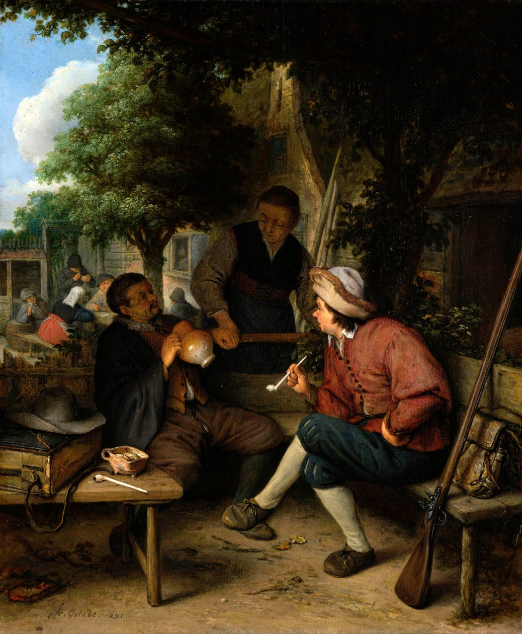 Rustende reizigers door Adriaen Jansz. van Ostade