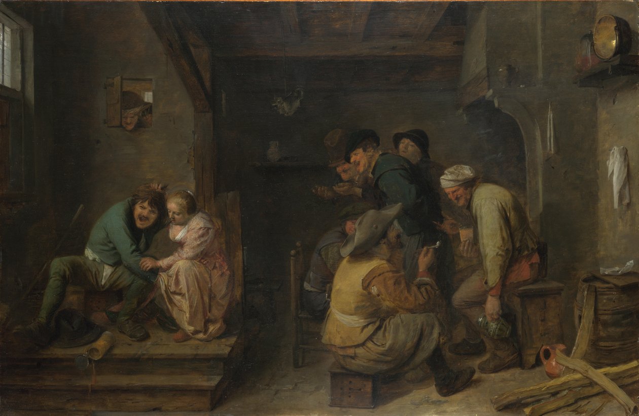 Tafereel in een taverne, ca. 1635 door Adriaen Brouwer