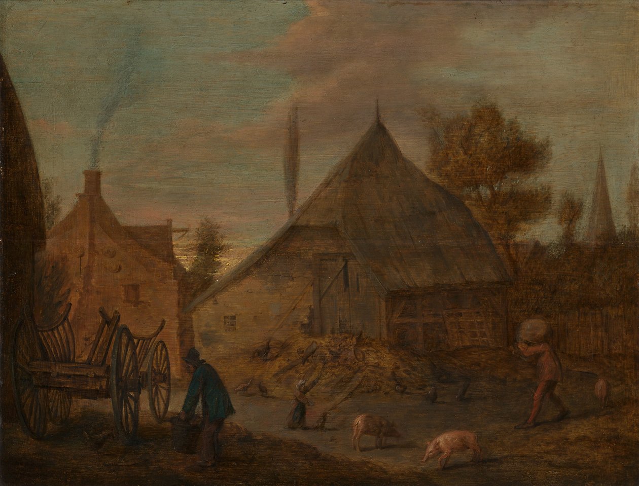 De boerderij door Adriaen Brouwer