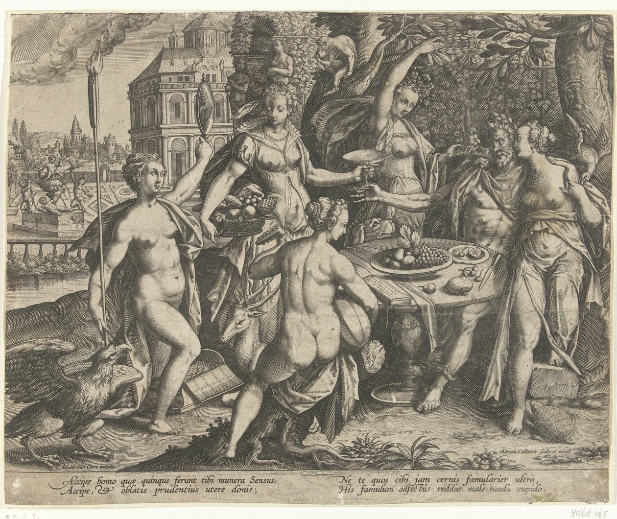 Allegorie van de vijf zintuigen door Adriaen Collaert