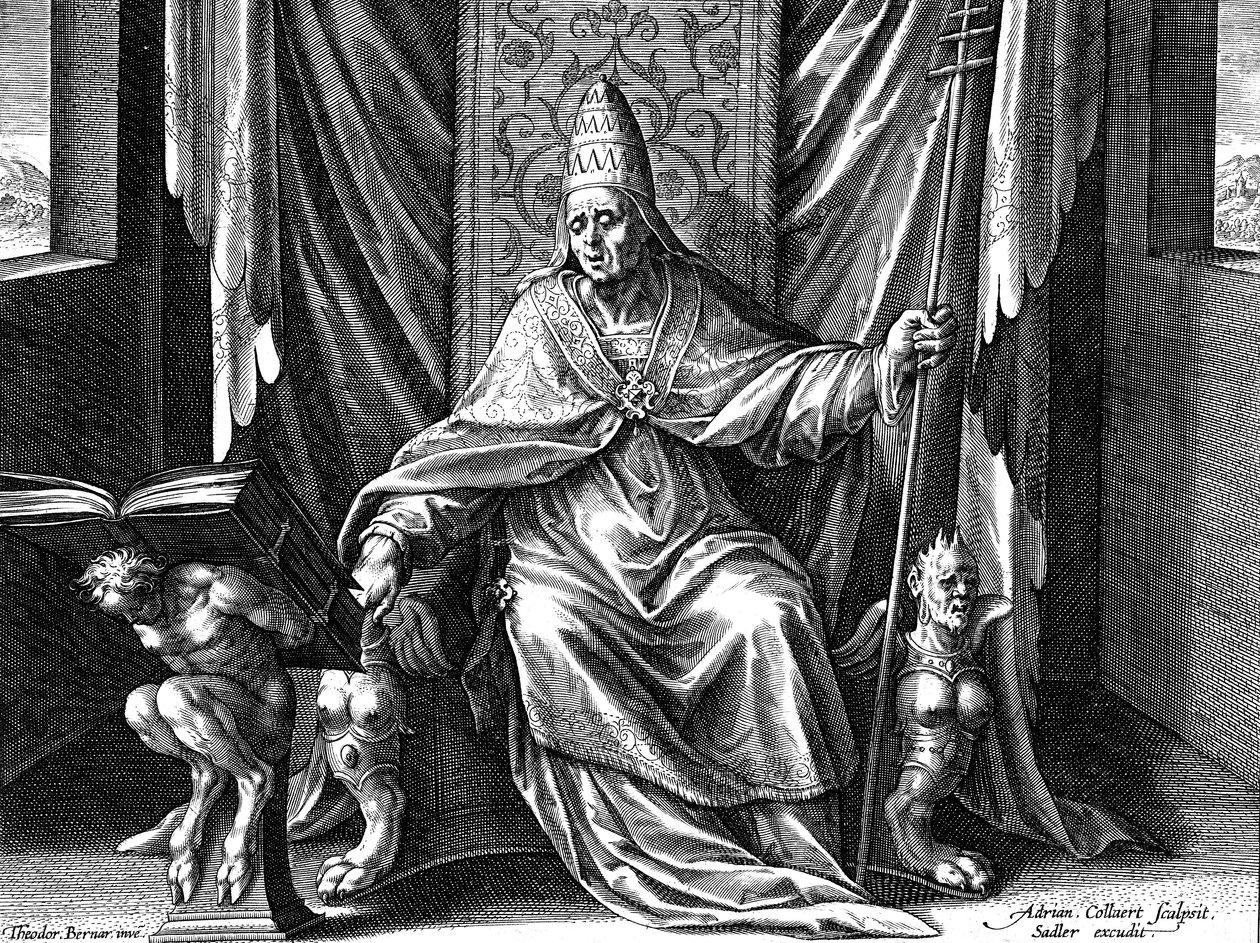 Paus Gregorius I, de Grote door Adriaen Collaert