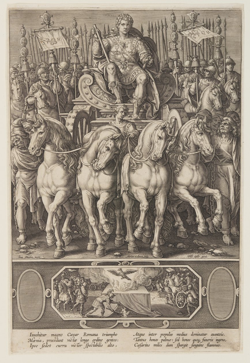 De triomf van Caesar door Adriaen Collaert