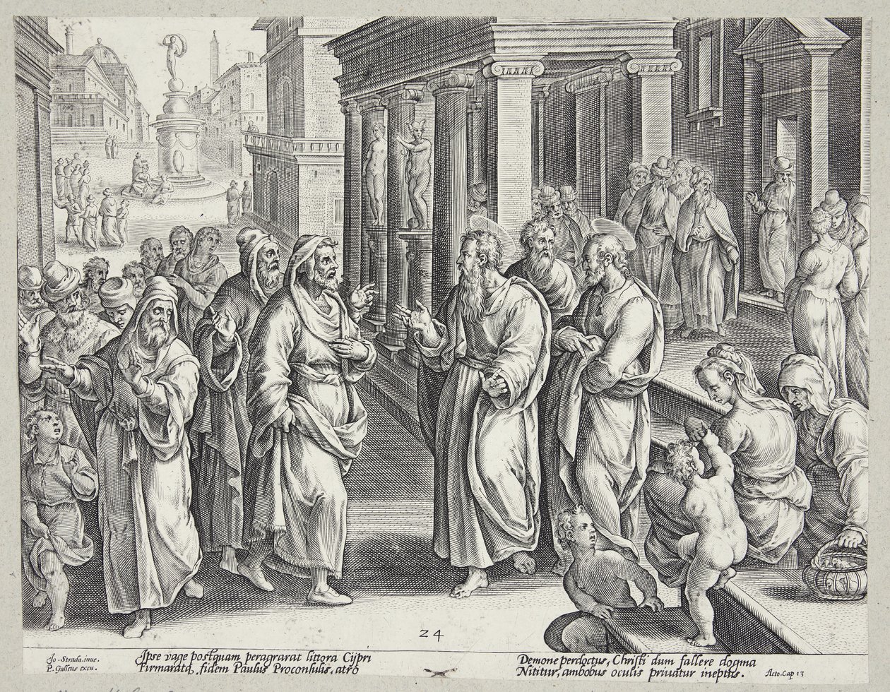 De verblinding van Elymas door Adriaen Collaert