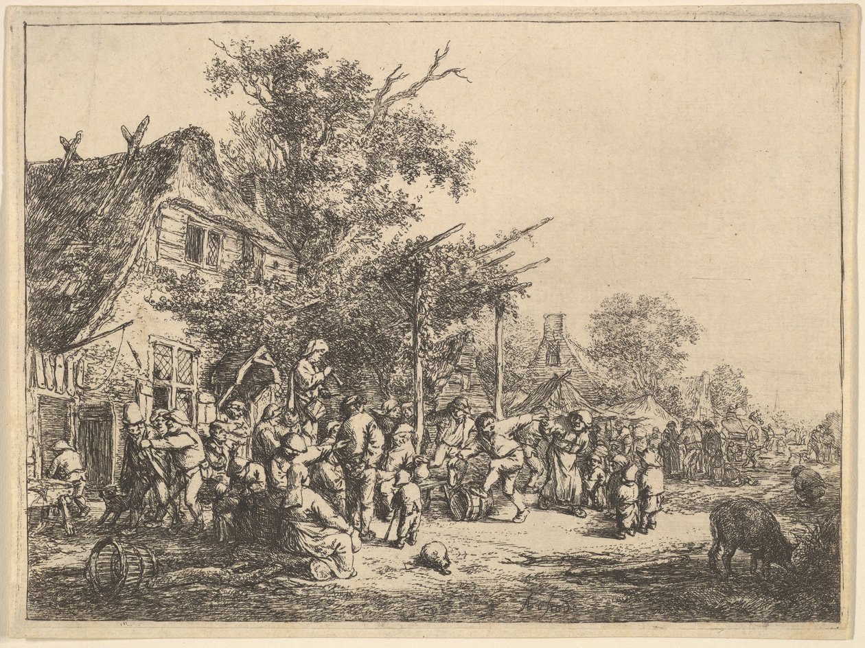 Dans Onder de Pergola door Adriaen Jansz. van Ostade