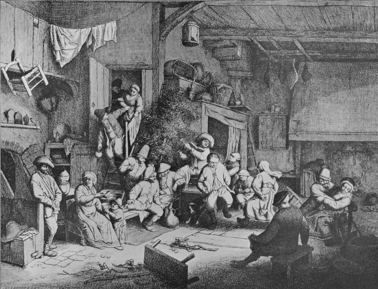 Dans in een taverne, 1652 door Adriaen Jansz. van Ostade