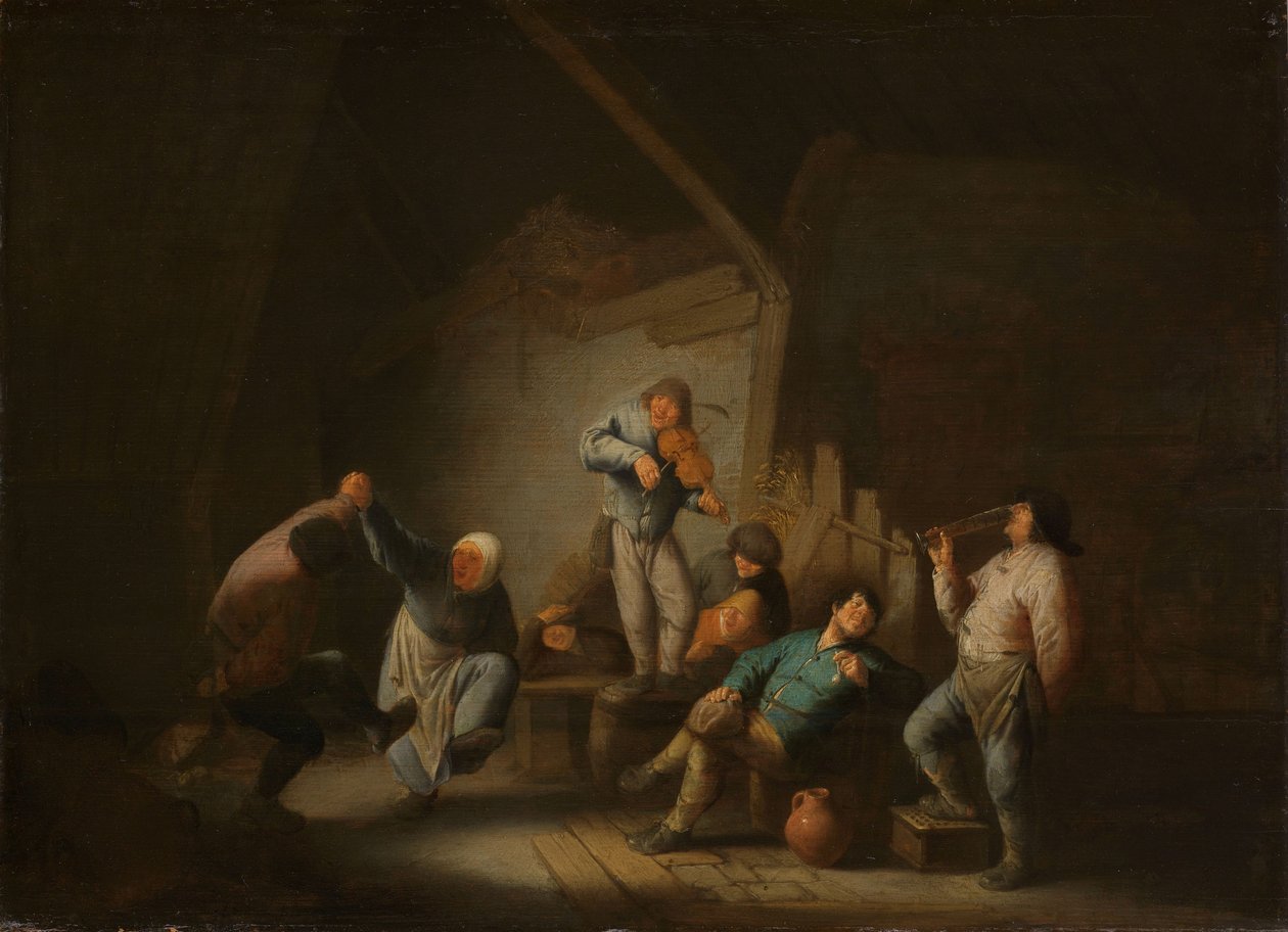 Dansend paar, 1625-40 door Adriaen Jansz. van Ostade