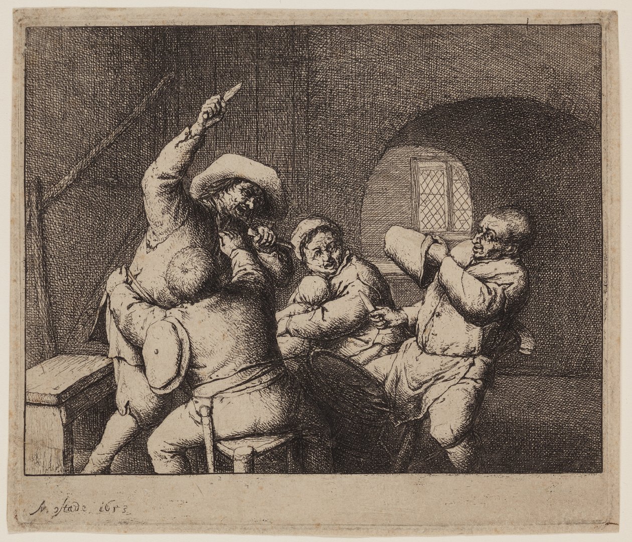 Mesgevecht door Adriaen Jansz. van Ostade