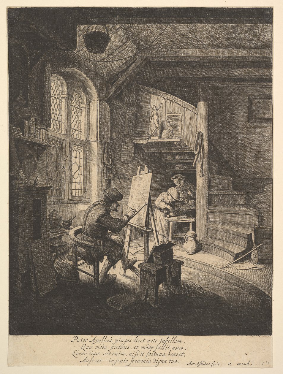 De schilder, 1610-85 door Adriaen Jansz. van Ostade