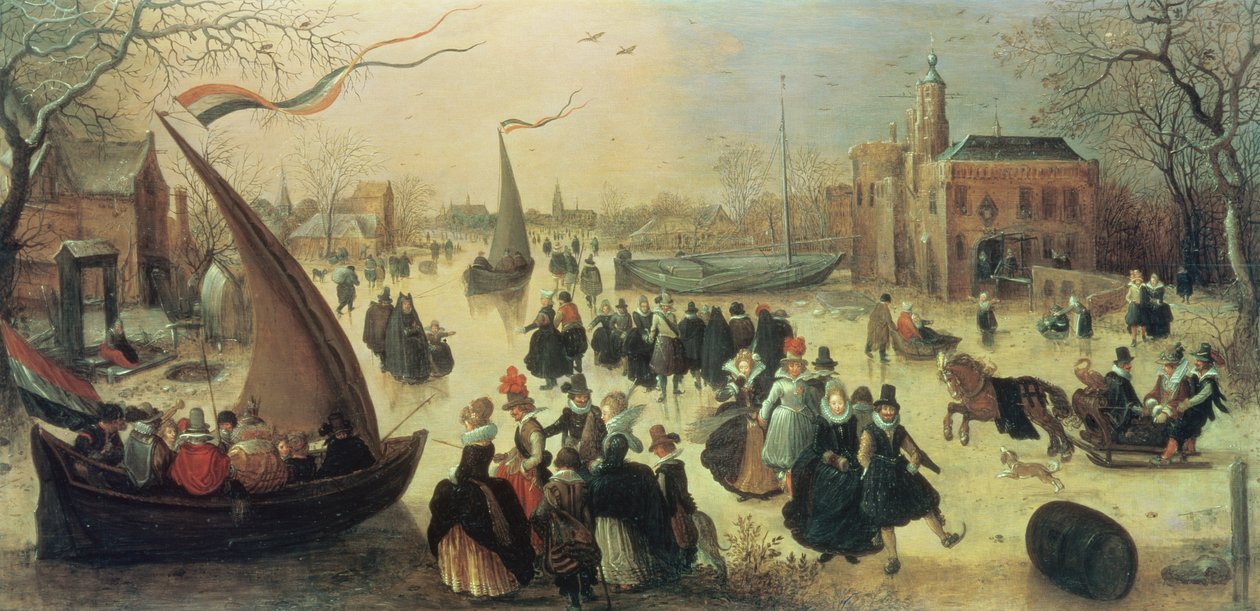 Schaatsfeest door Adriaen Pietersz van de Venne