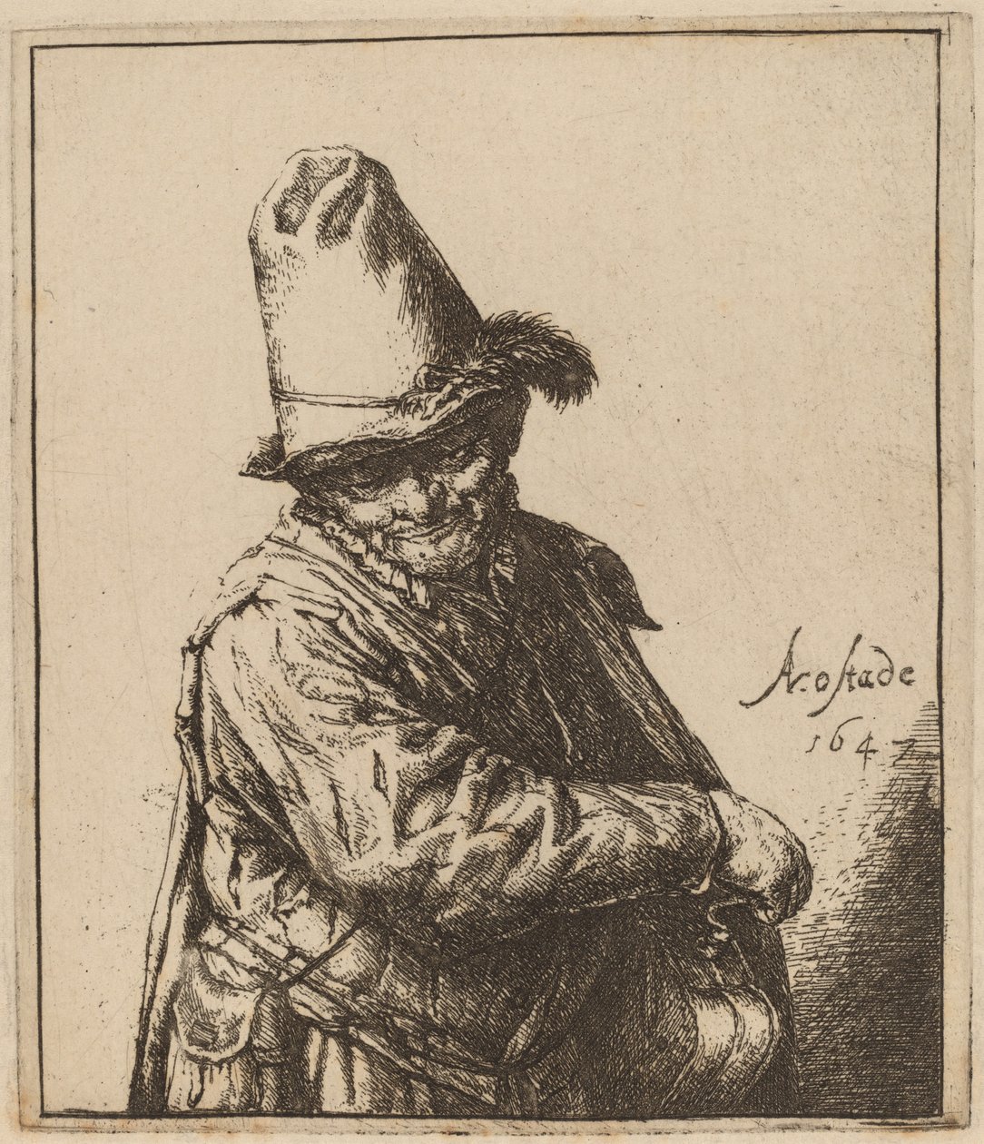 Draaiorgelman door Adriaen van Ostade