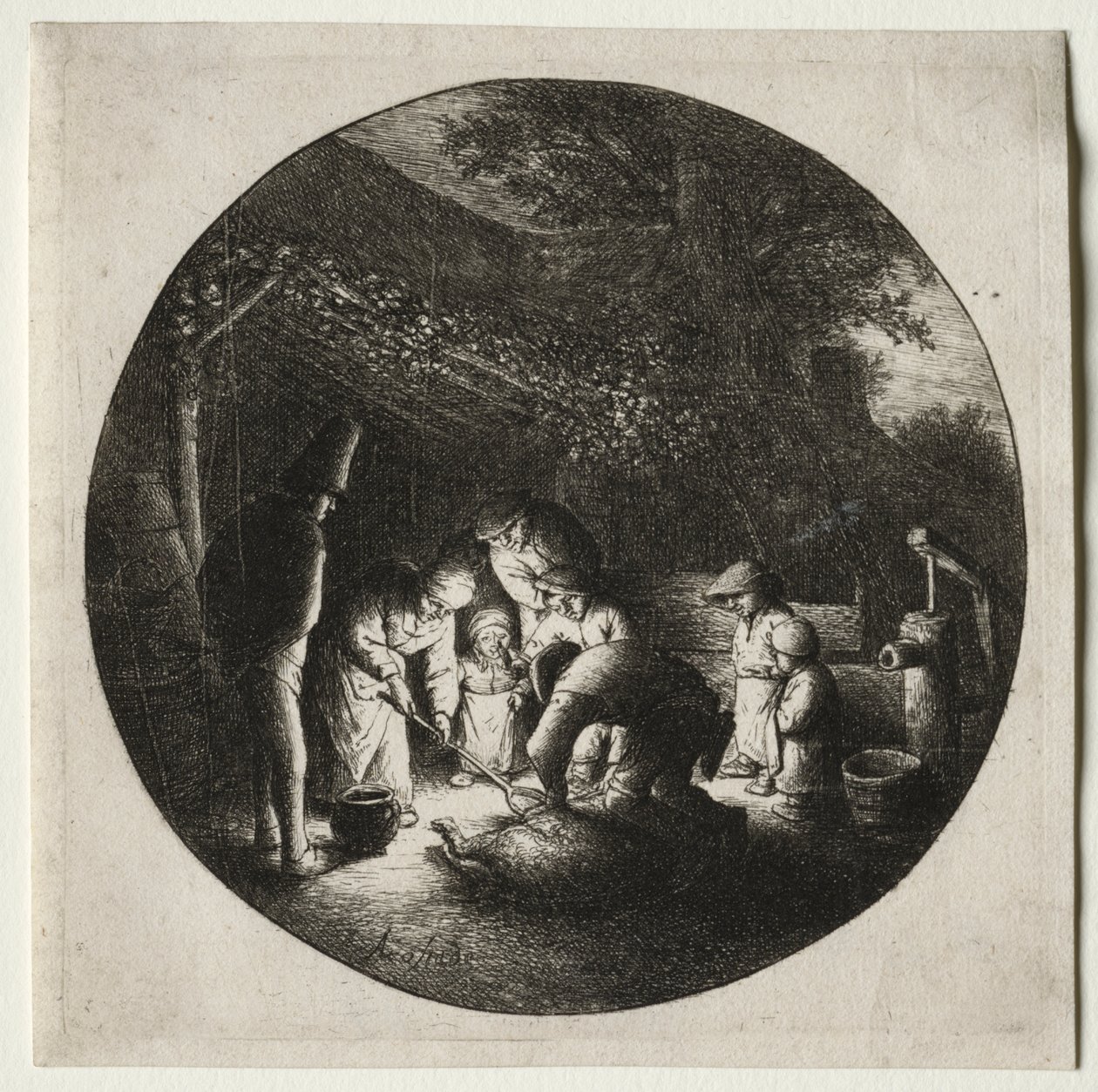 De varkensslachters door Adriaen van Ostade