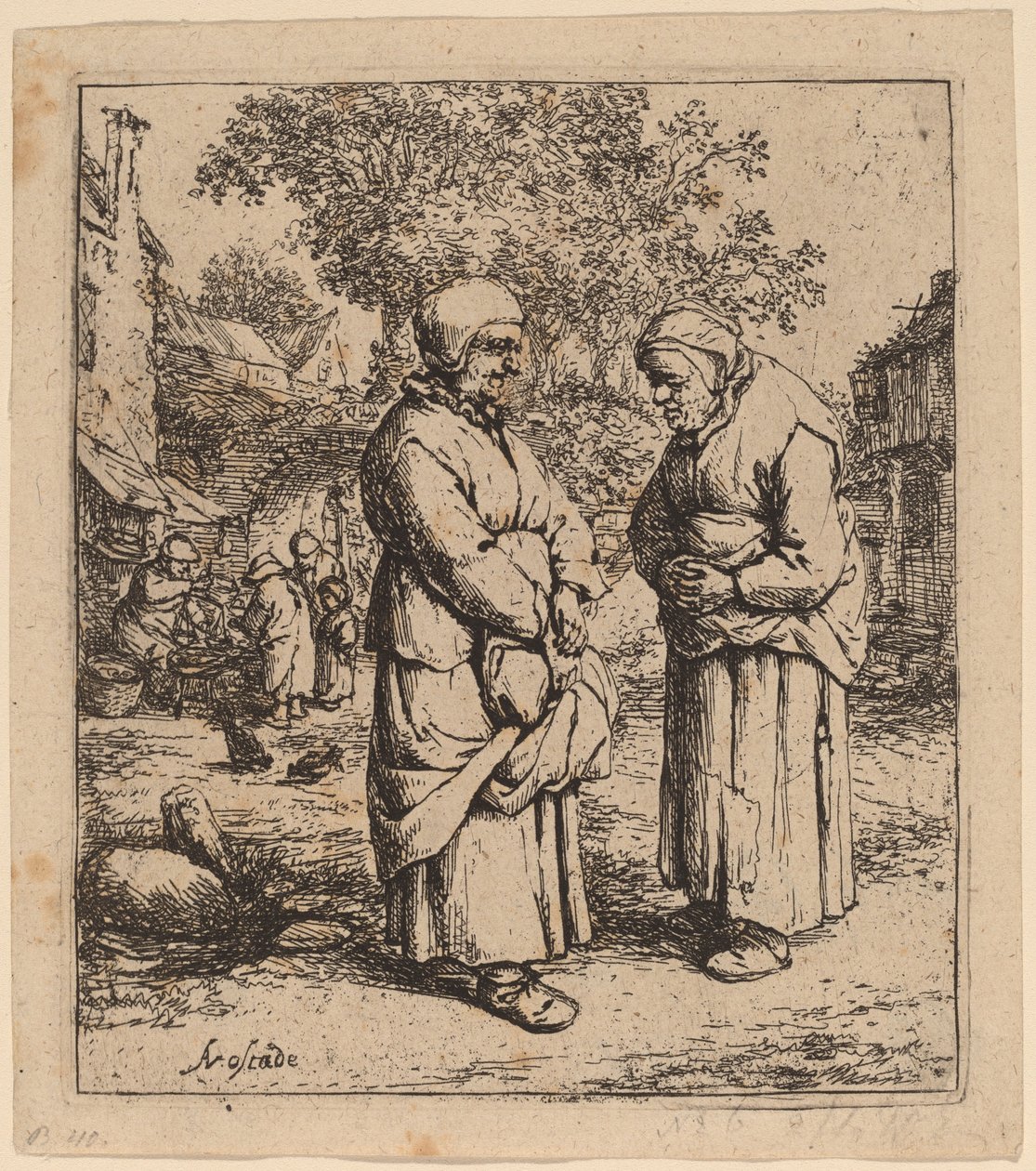 Twee roddelaars door Adriaen van Ostade