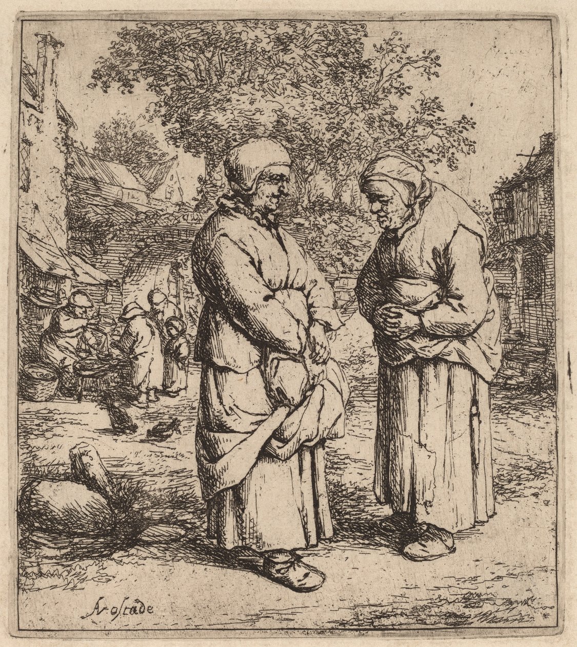 Twee Roddelaars door Adriaen van Ostade