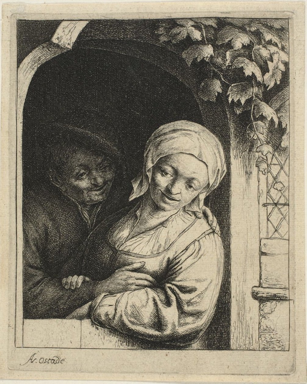 Dorpsromantiek door Adriaen van Ostade