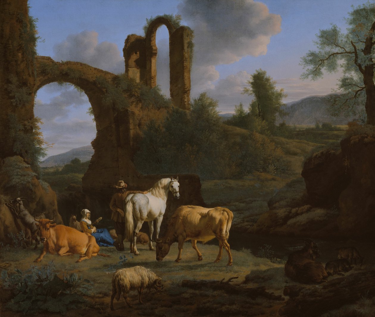 Pastoraal Landschap met Ruïnes door Adriaen van de Velde