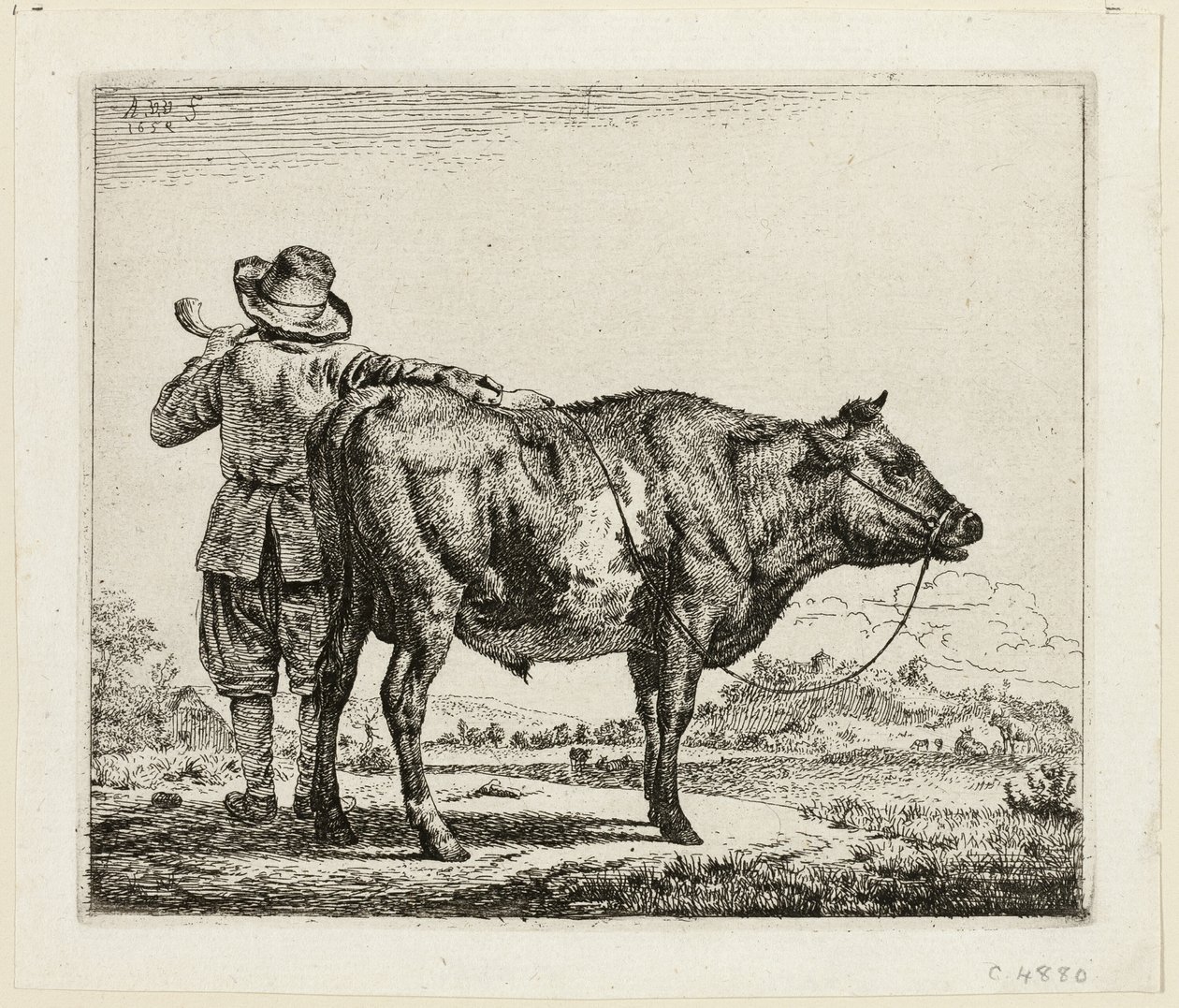 De Koeherder en de Stier door Adriaen van de Velde