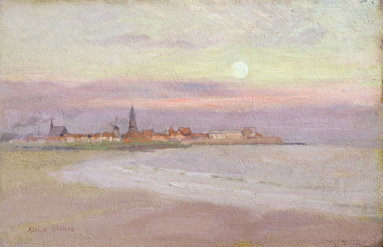 Dorp in Friesland, 1900 door Adrian Scott Stokes