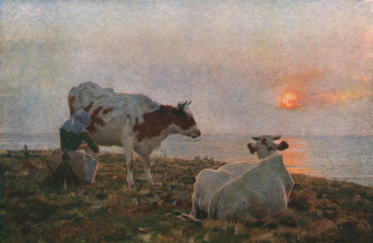 De ondergaande zon, ca. 1897, ca. 1930 door Adrian Stokes