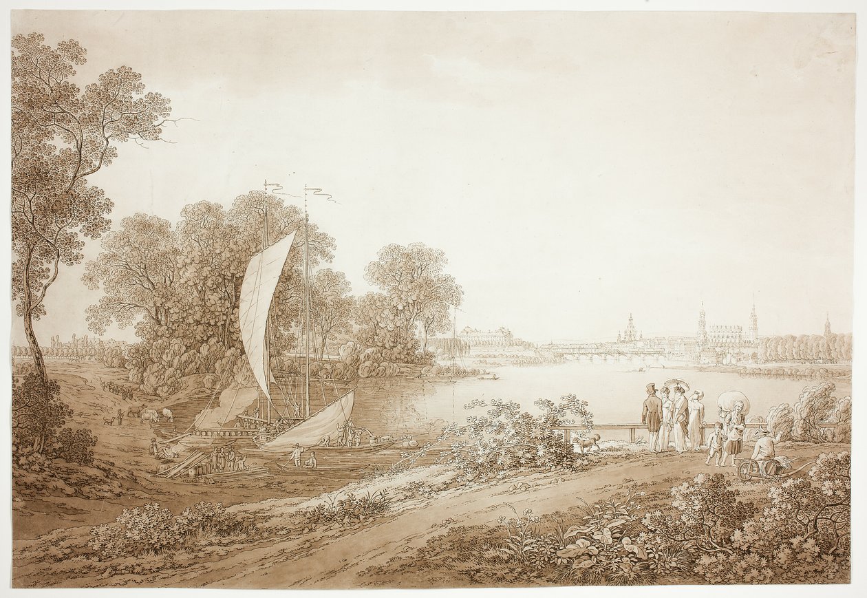 Uitzicht op Dresden vanuit Pieschen door Adrian Zingg