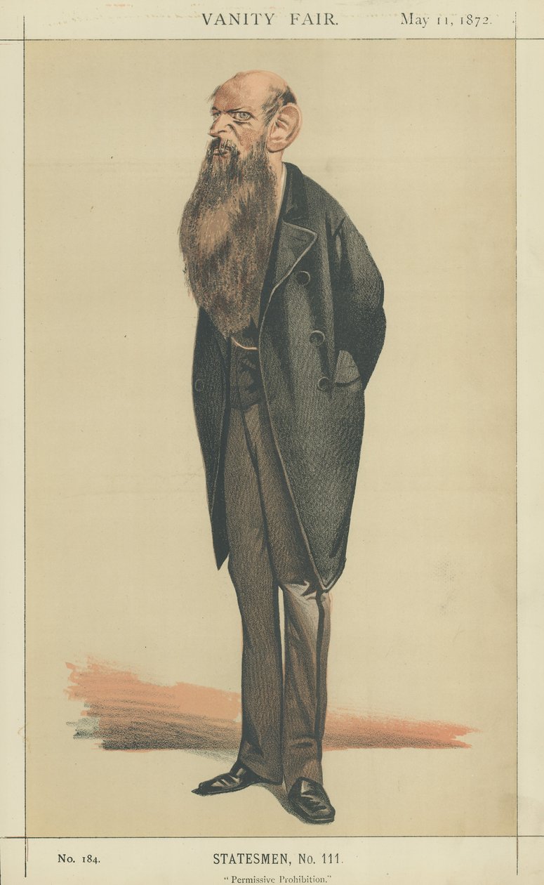 Sir Wilfrid Lawson (kleurenlitho) door Adriano Cecioni