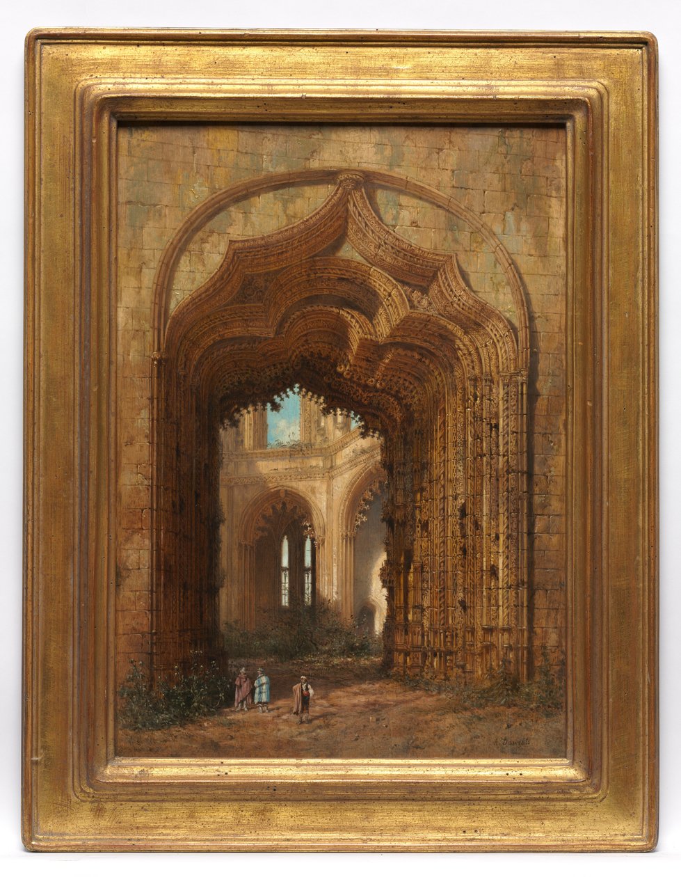 Verwoeste Kerk, ca. 1840 door Adrien Dauzats